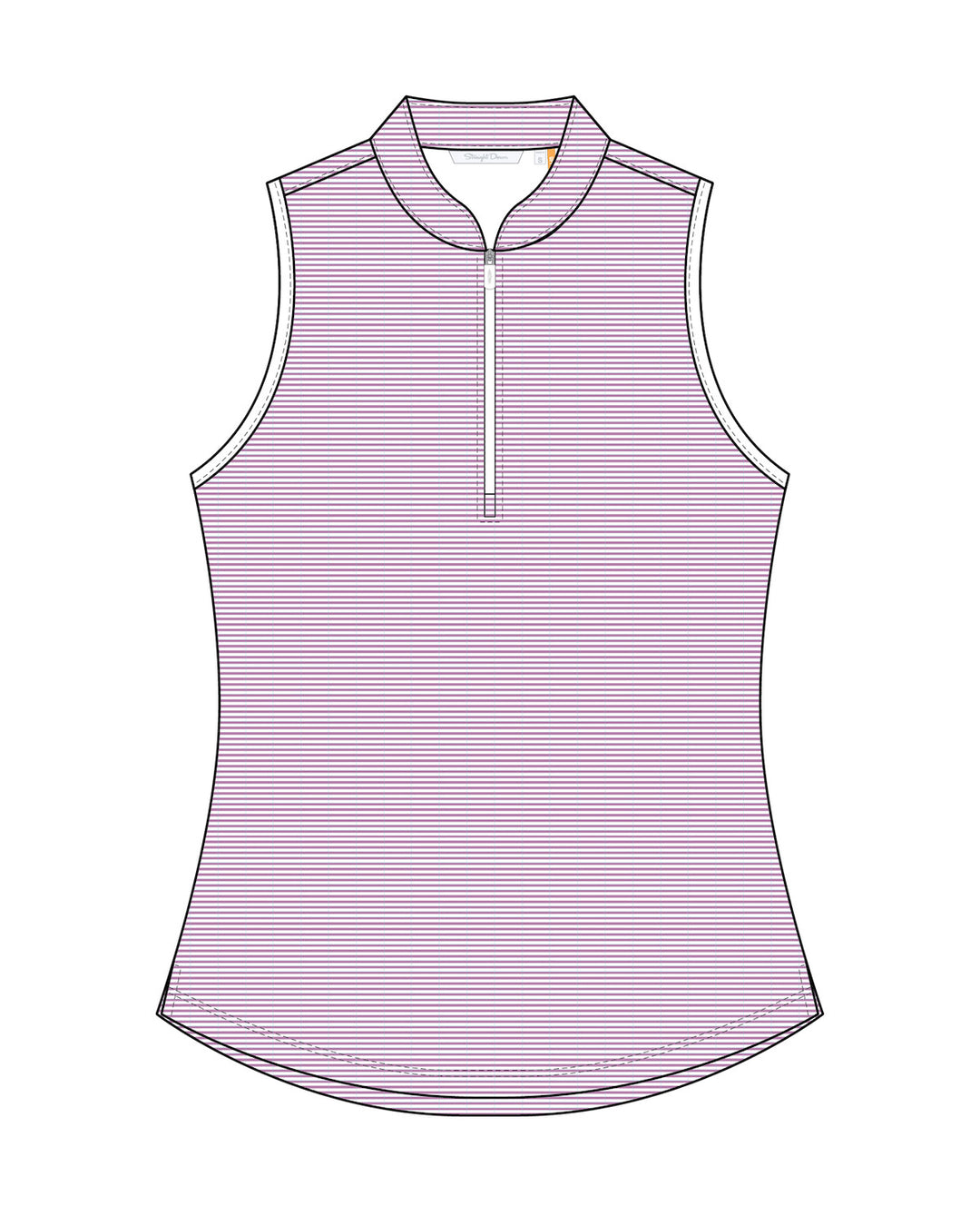 Georgia Stripe Sleeveless Polo - Fuchsia