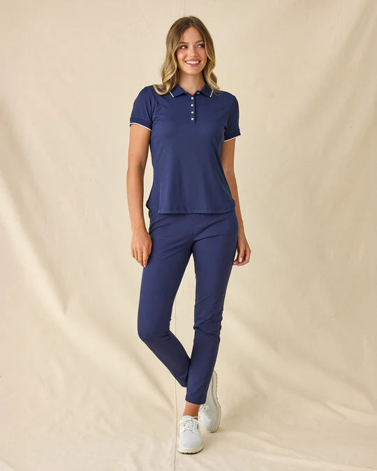 Sindy Rib Knit Polo - New Indigo