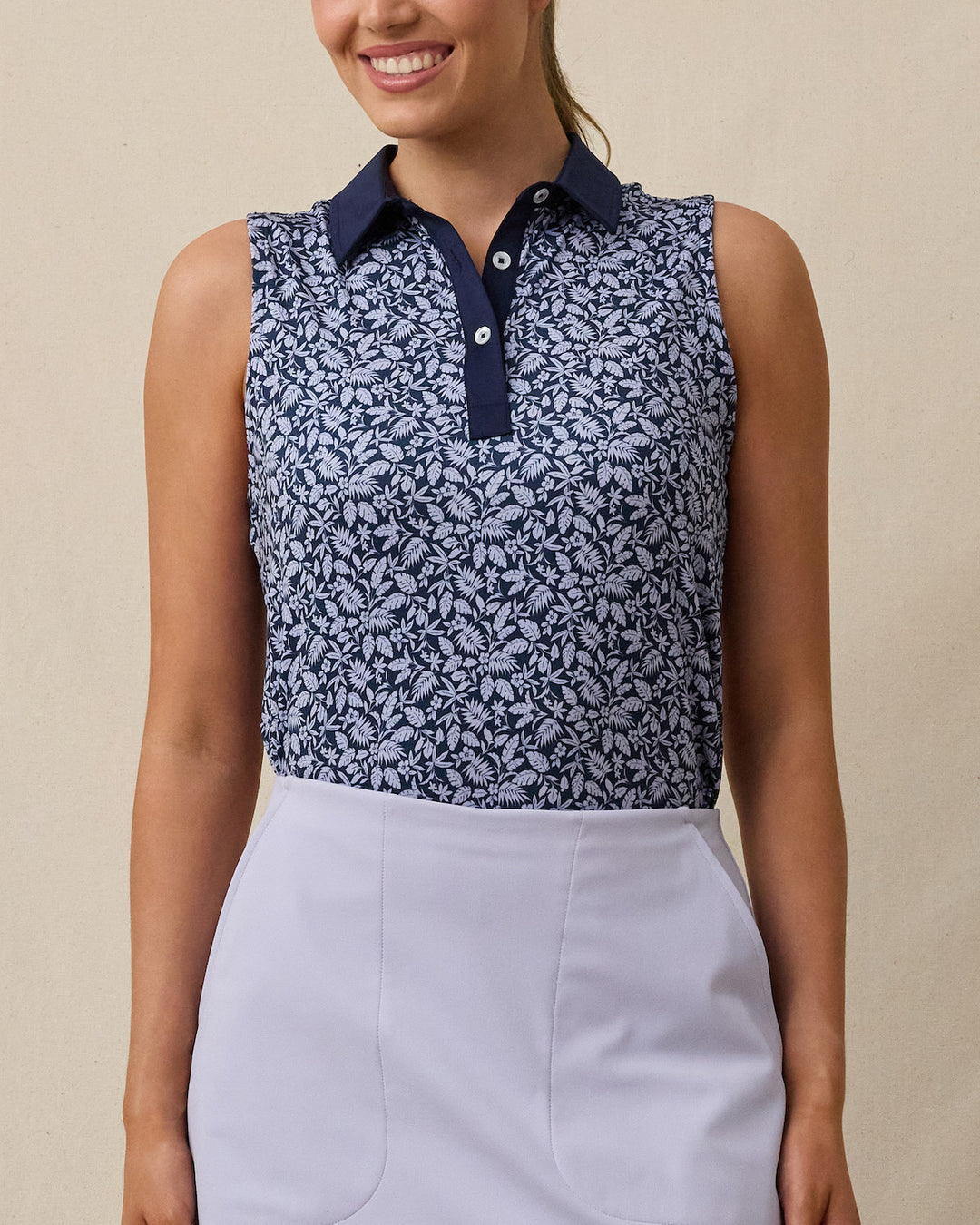 Huli Sleeveless Polo - New Indigo