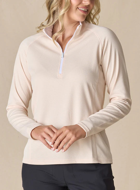 Ellen Quarter Zip - Peche