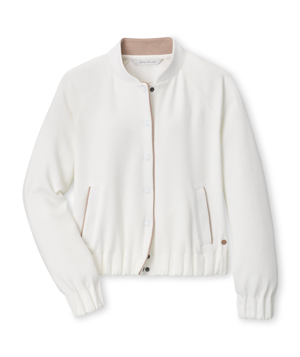 Flora Knit Bomber - Soft White / Camel