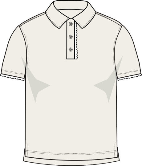 Lace Trim Pique Polo - Dove