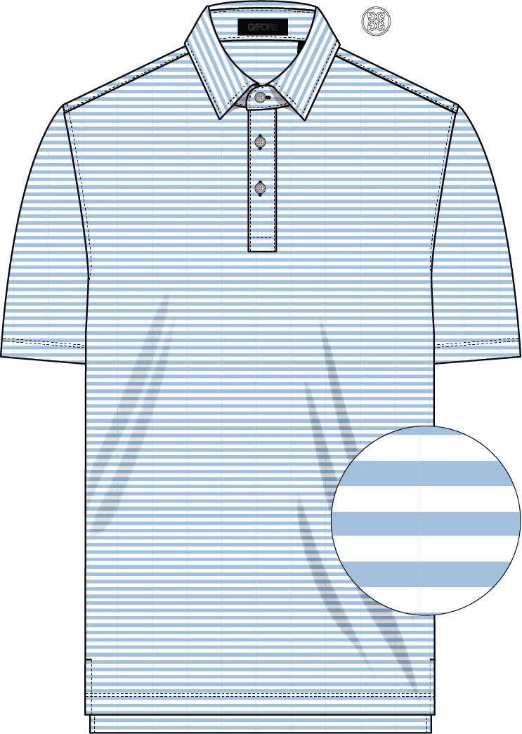 All Play Stripe Stretch Knit Polo - Sky