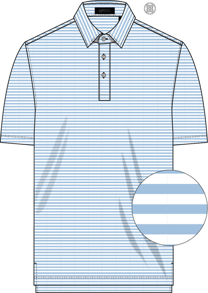 All Play Stripe Stretch Knit Polo - Sky