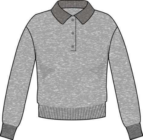 Leith Merino LS Polo Sweater - Light Grey Heather