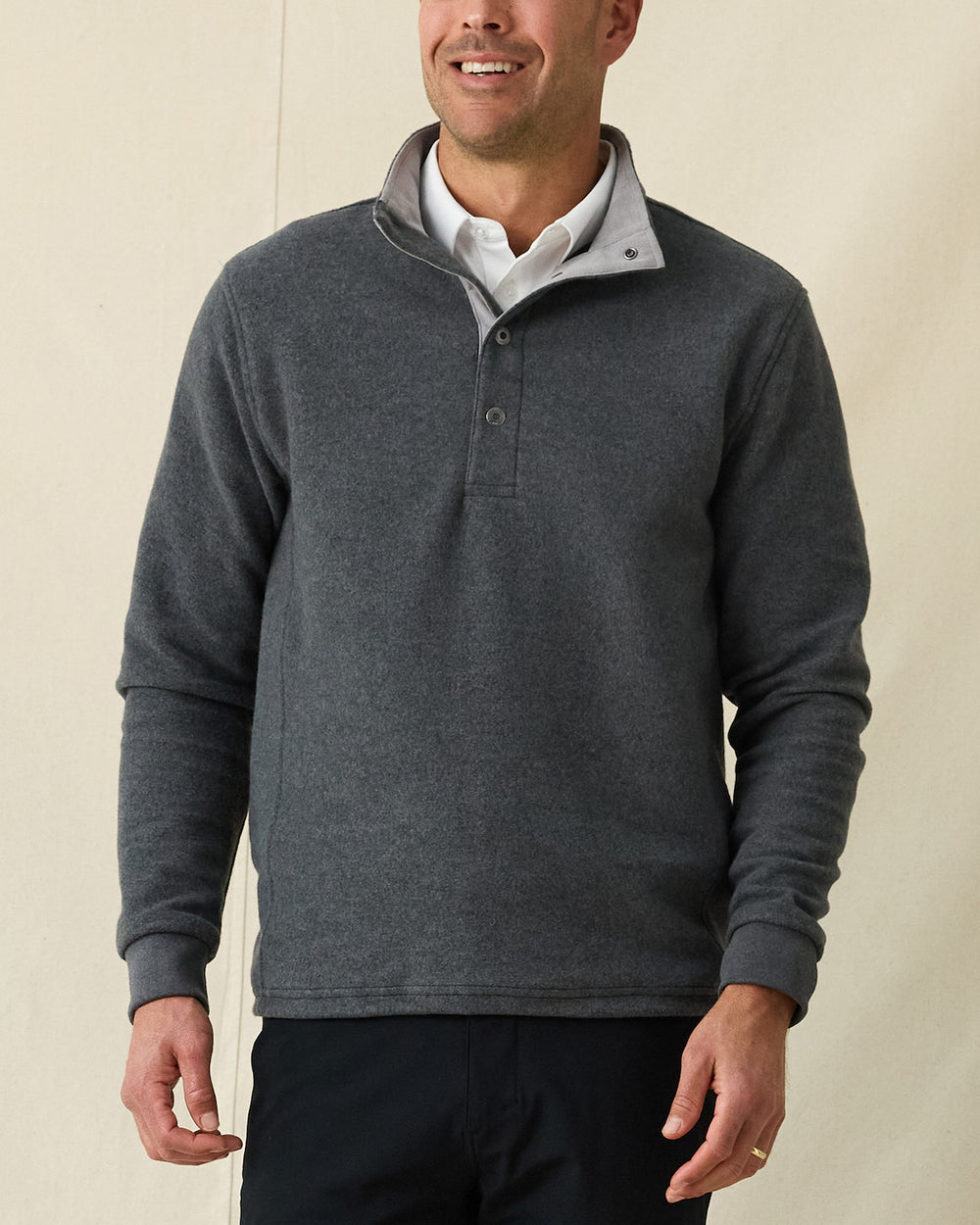 Leucadia Quarter Snap Pullover - Charcoal