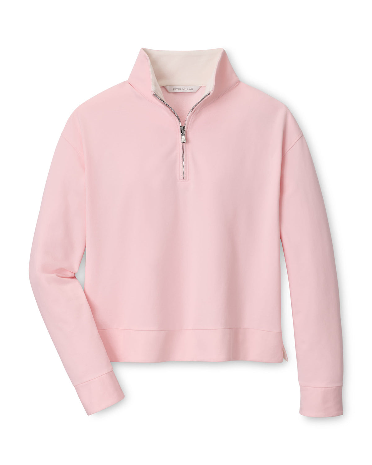 Coolspun Lite Cotton Quarter-Zip Pullover - Pearl Pink/Soft White