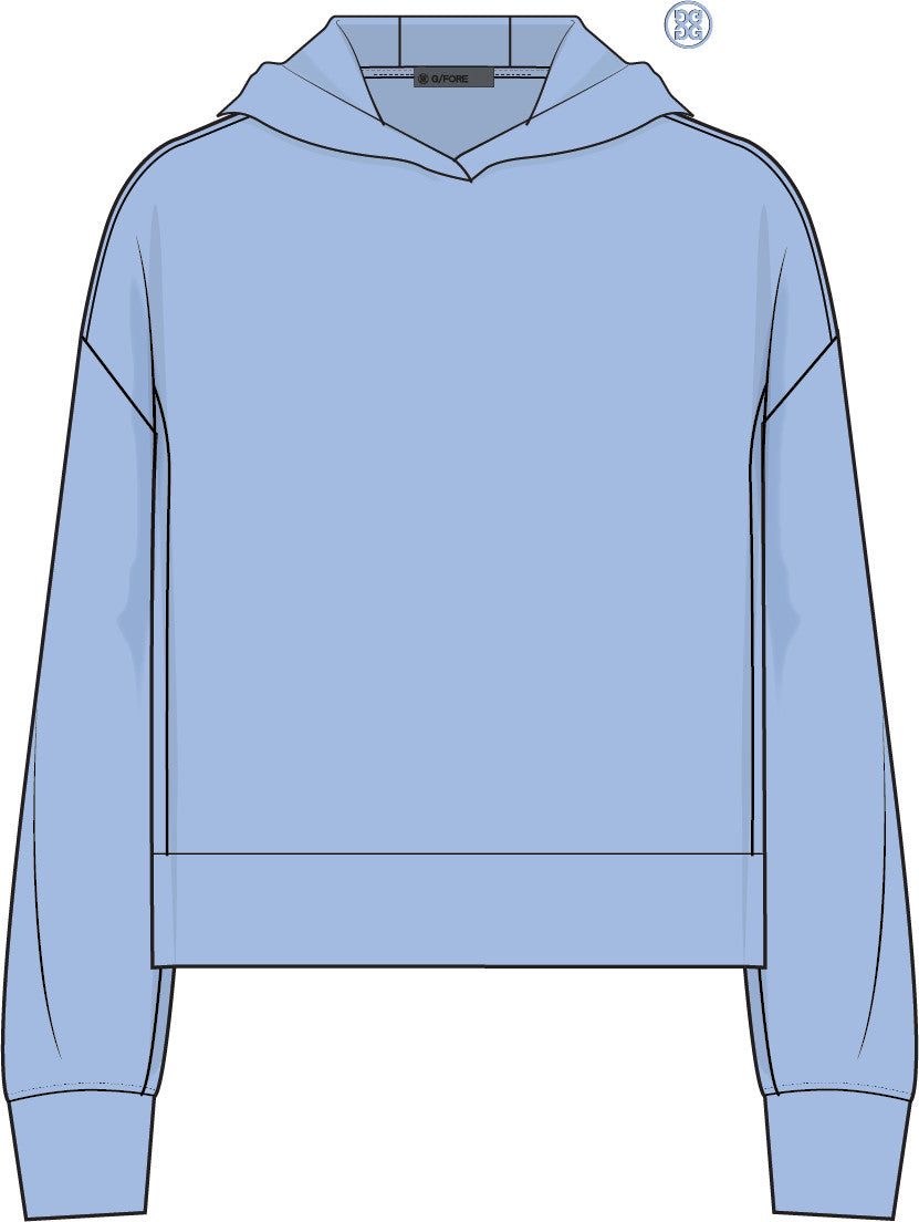 Cotton Blend Scuba Hoodie - Sky
