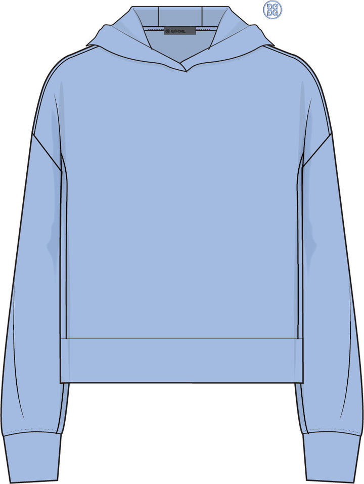 Cotton Blend Scuba Hoodie - Sky