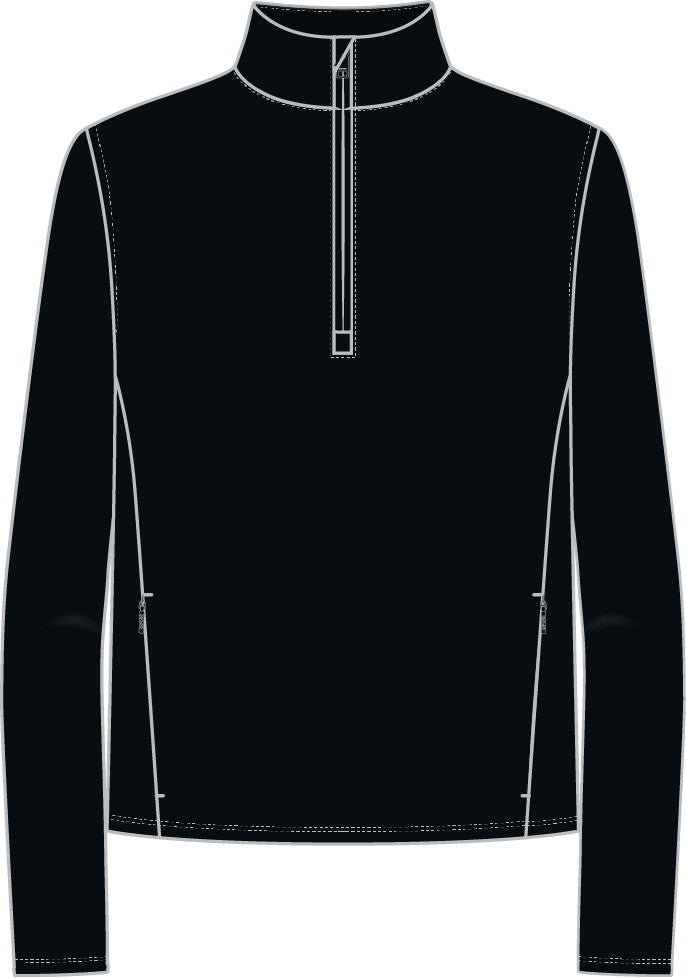 Brushed Back Stretch Quarter Zip Pullover - Onyx