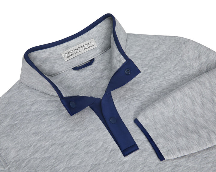 The Sullivan Quarter-Snap - Heathered Light Gray &amp; Navy