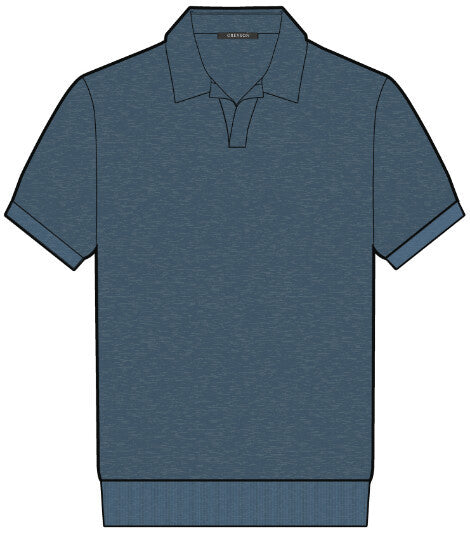 Napeague Johnny Collar Sweater Polo - Storm