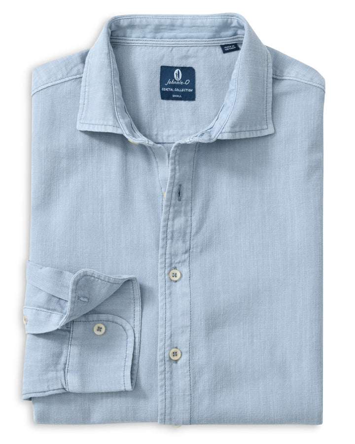Garment Dyed Slub Ls - Dusty Blue