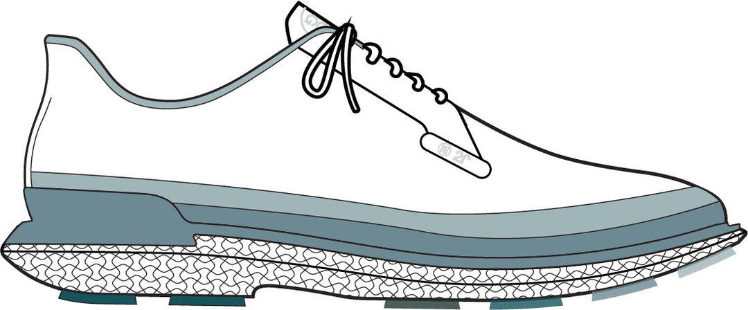 Gallivan2r Tuxedo Stripe Golf Shoe - Snow / Sea Foam
