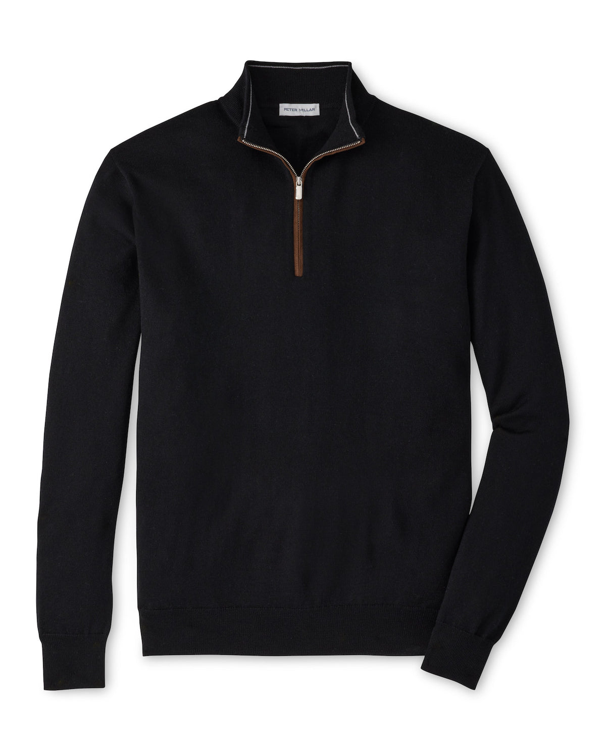 Autumn Crest Suede Trim Quarter-Zip - Black