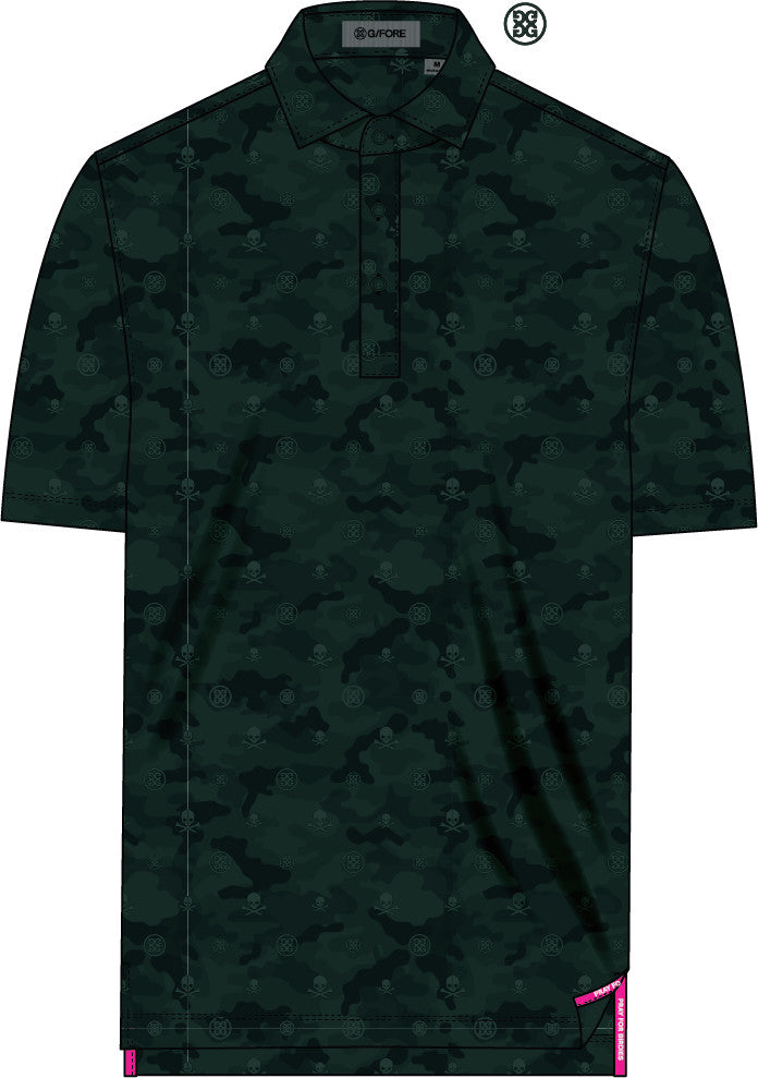 Icon Camo Tech Stretch Jersey Polo - Pine