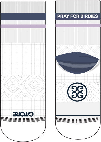Pray For Birdies Quarter Sock - Snow / Haze