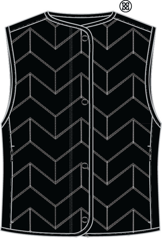Lightweight Chevron Quilted Vest - Onyx