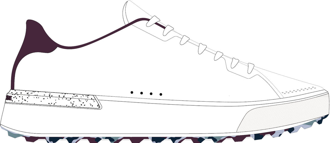 G.112 Golf Shoe - Snow / Dark Plum