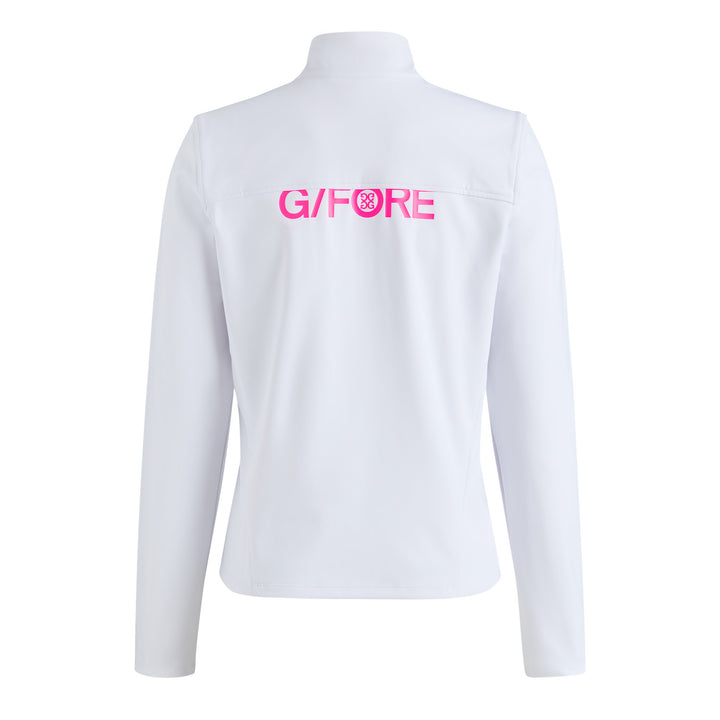 Brushed Back Stretch Quarter Zip Pullover - Snow