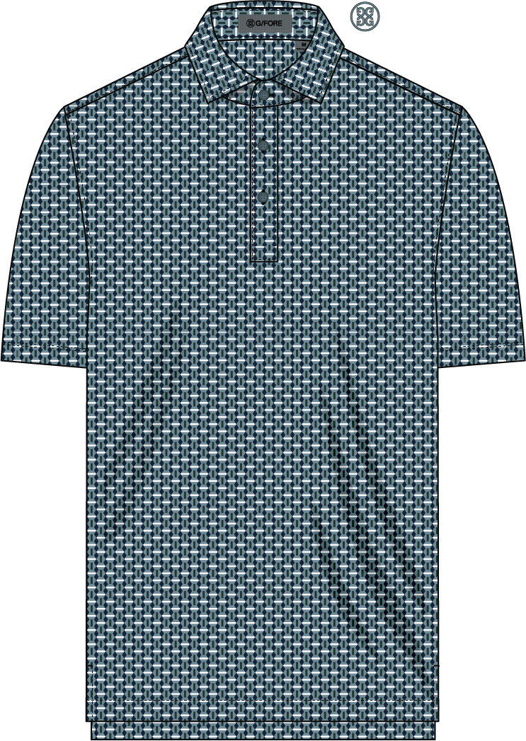 Mod Geo Tech Jersey Polo - Sea Foam / Twilight