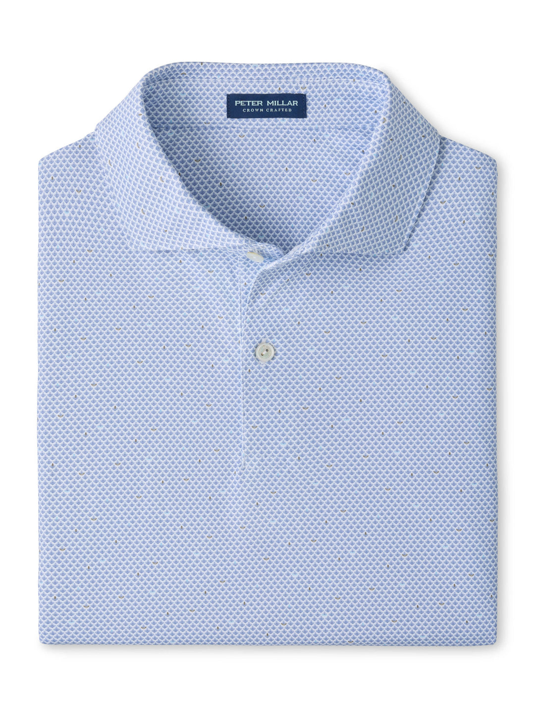 Endives Performance Jersey Polo - Edwin Spread Collar - White / Windy Blue