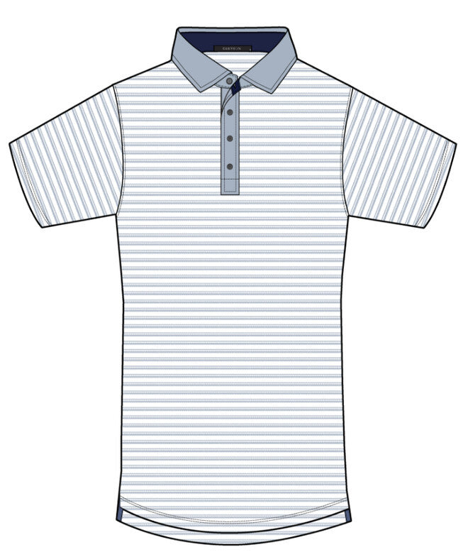 Crowley Yarn Dye Striped Polo - Arctic/Olympus