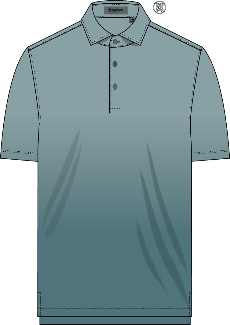 Gradient Tech Jersey Polo - Light Sage / Sea Foam