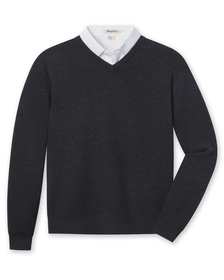 Connery V-Neck Sweater - Dark Grey Heather