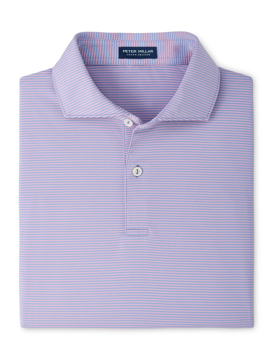 Cadenza Performance Jersey Polo - Edwin Spread Collar - Windy Blue / Soft Orchid