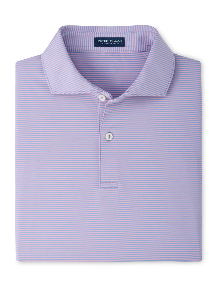 Cadenza Performance Jersey Polo - Edwin Spread Collar - Windy Blue / Soft Orchid