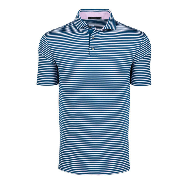 Shoal Striped Polo - Steel/Highland/Arctic