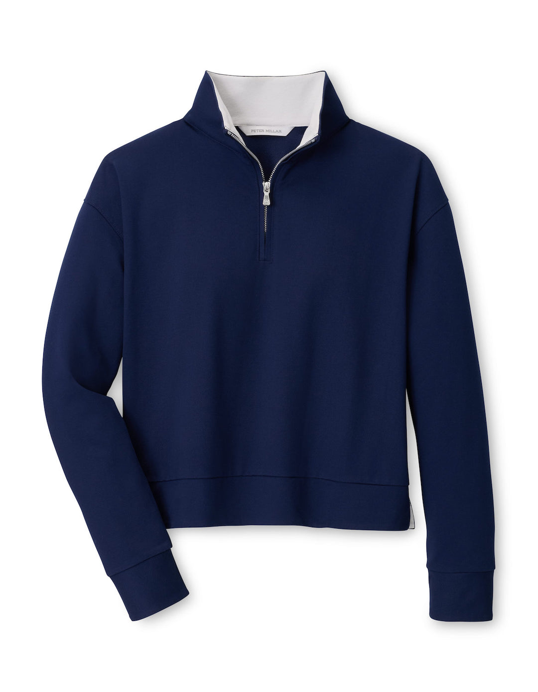 Coolspun Lite Cotton Quarter-Zip Pullover - Navy / Soft White