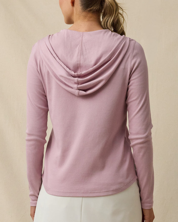 Thyme Quarter Zip Hoodie - Pink Dawn