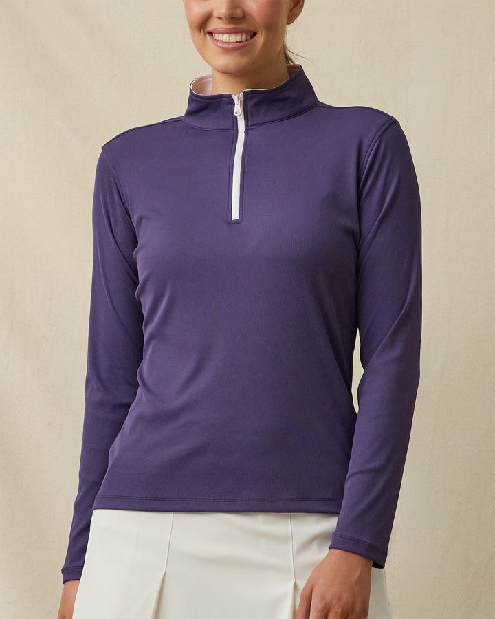 Skyler Quarter Zip - Blackcurrant