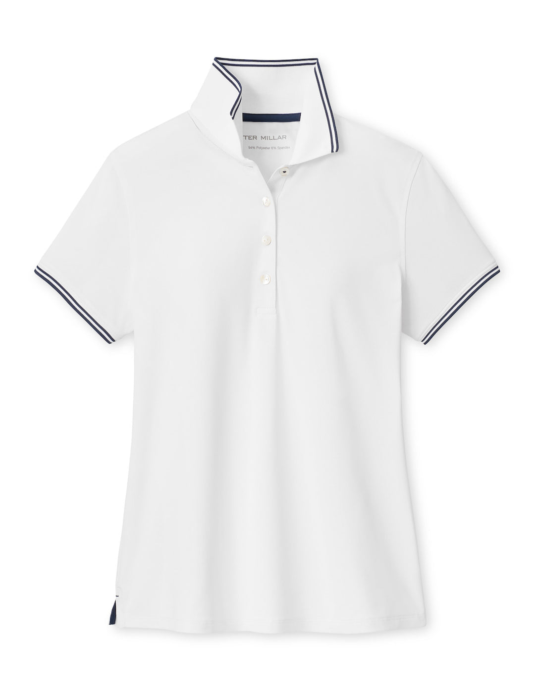 Canterbury Tipped Sport Mesh Short Sleeve Polo - White / Navy