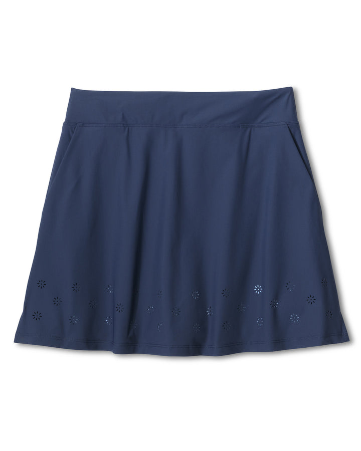 Ditsy Laser Cut Skort - Navy