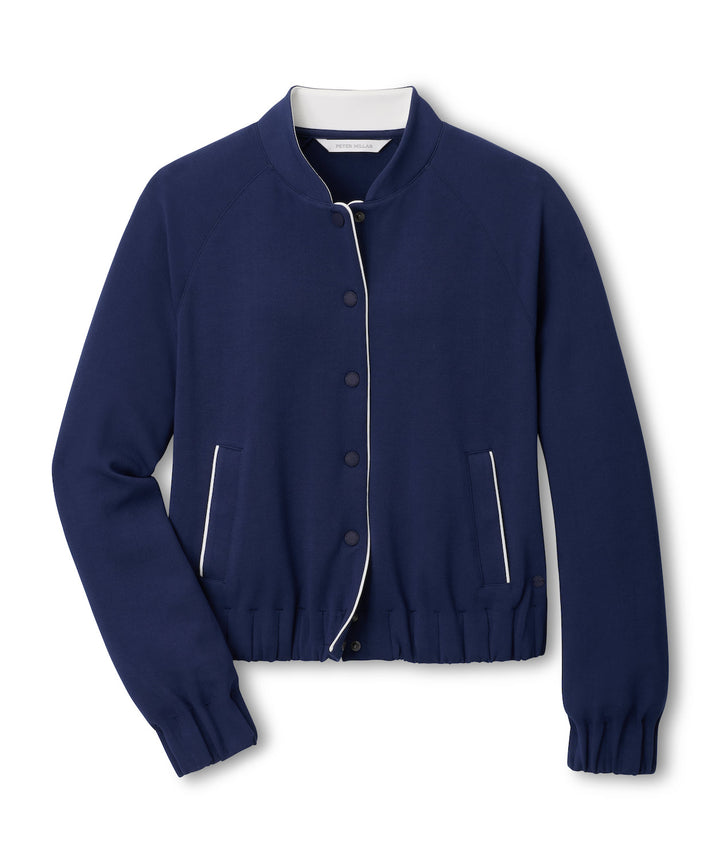 Flora Knit Bomber - Navy / Soft White
