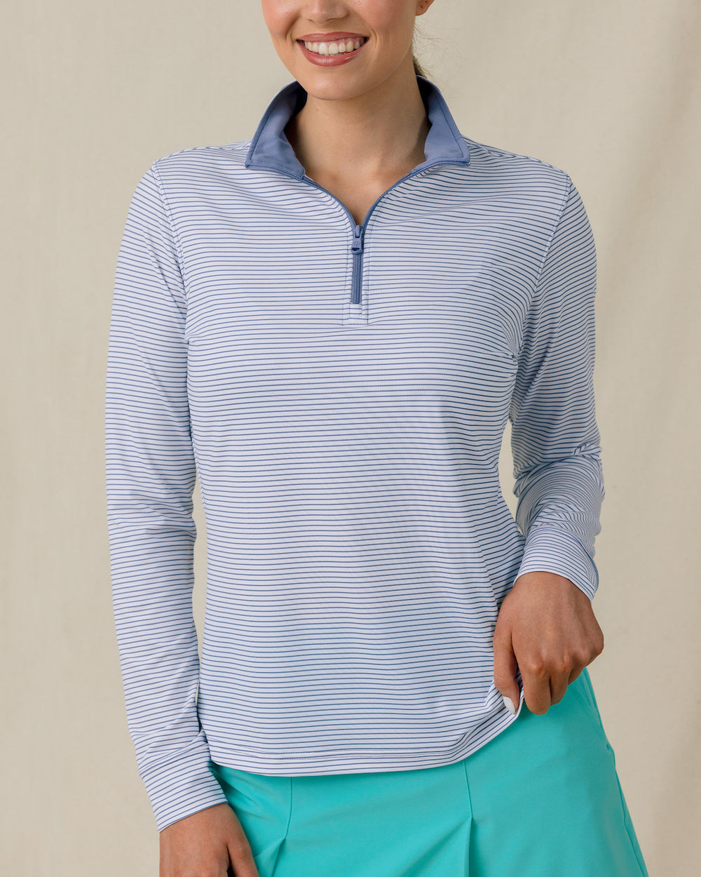 Kiri Stripe Quarter Zip - Tidal