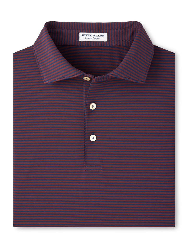 Hales Performance Jersey Polo - Sean Self Collar - Navy / Bordeaux