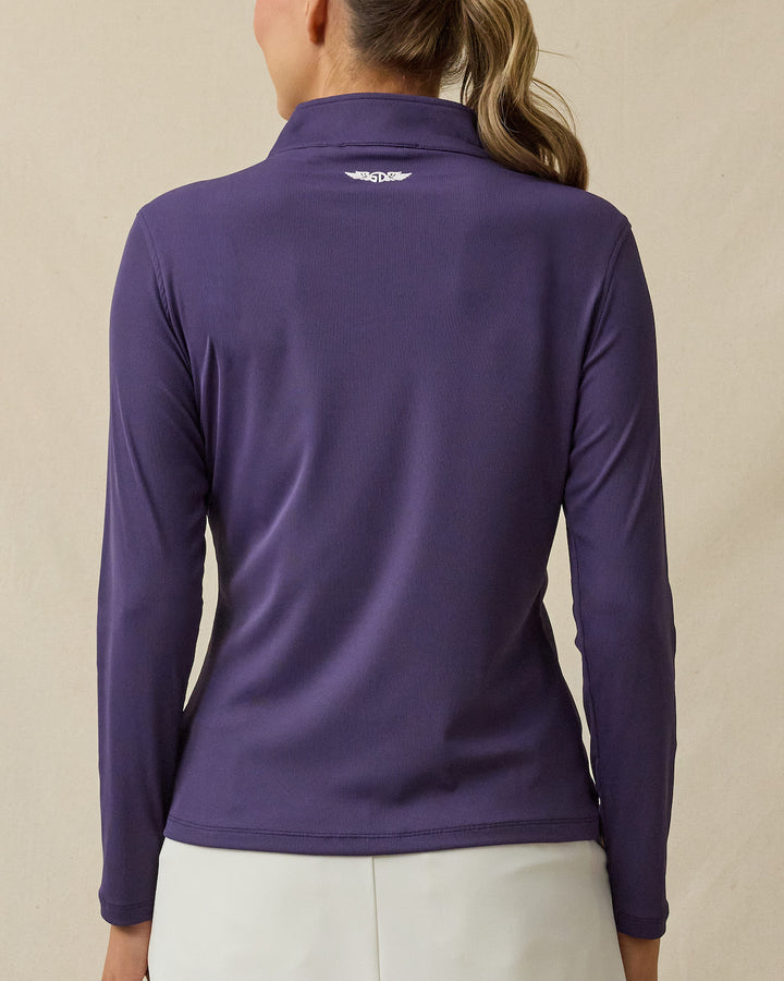 Skyler Quarter Zip - Blackcurrant