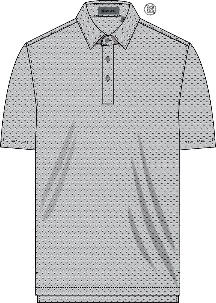 All Play Spade Geo Stretch Knit Polo - Nimbus / Pine