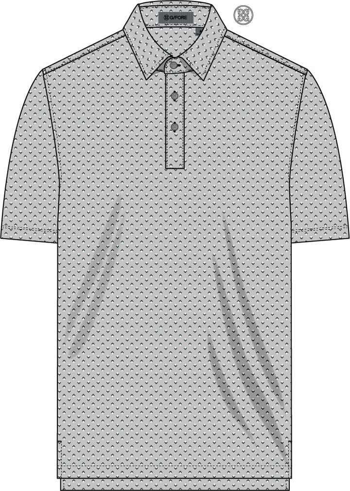 All Play Spade Geo Stretch Knit Polo - Nimbus / Pine
